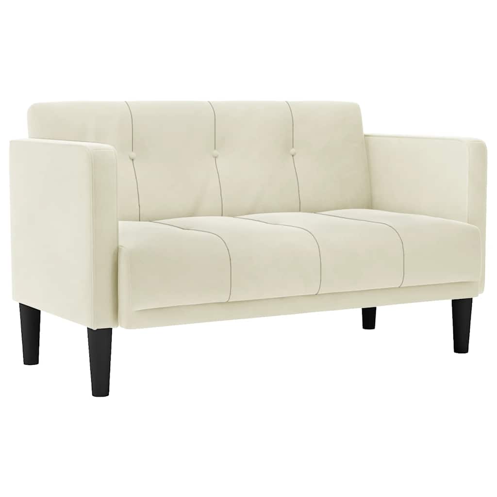 Canapea loveseat, crem, 111 cm, catifea - Vendito