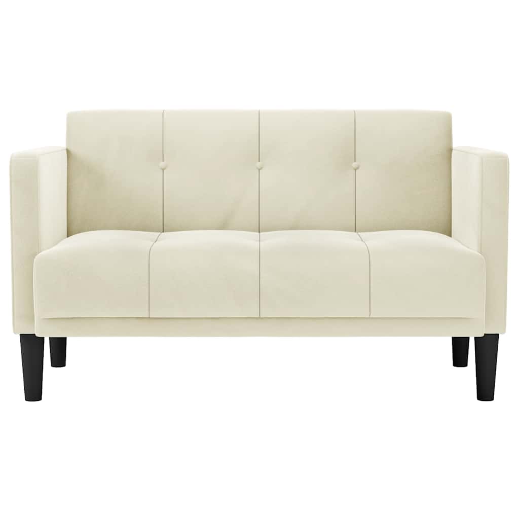 Canapea loveseat, crem, 111 cm, catifea - Vendito