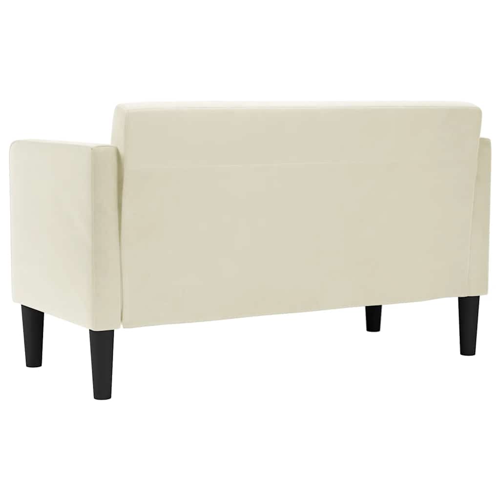 Canapea loveseat, crem, 111 cm, catifea - Vendito