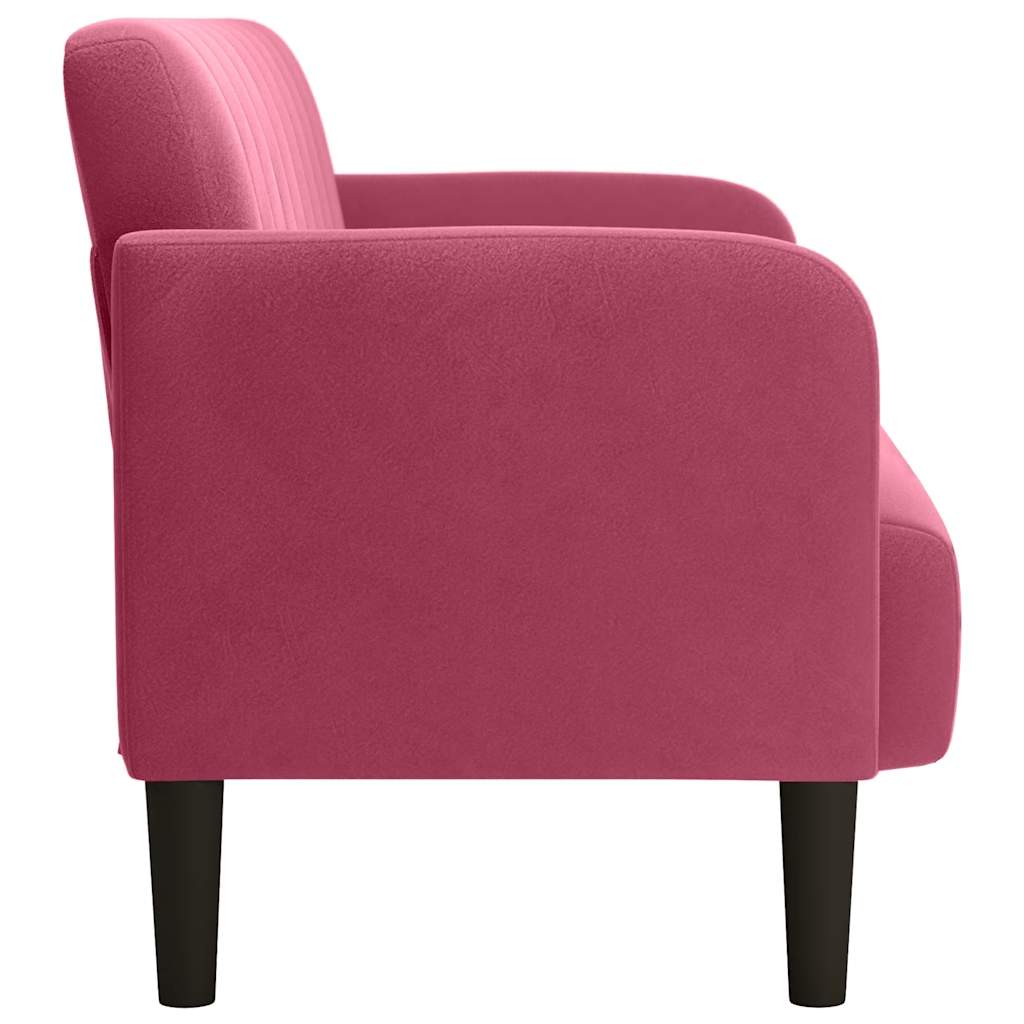 Canapea loveseat rosu vin 109 cm catifea - Vendito
