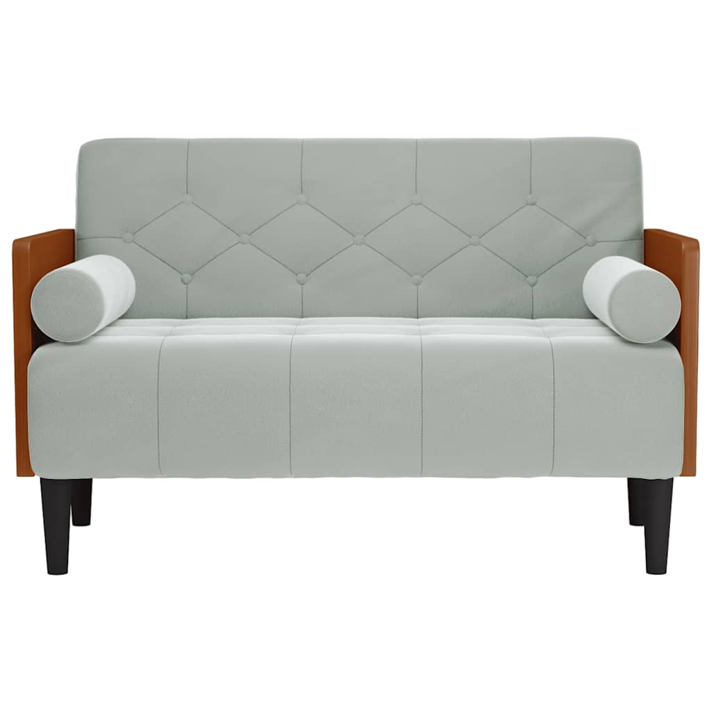 Canapea loveseat cu perne de sustinere gri deschis 110 cm