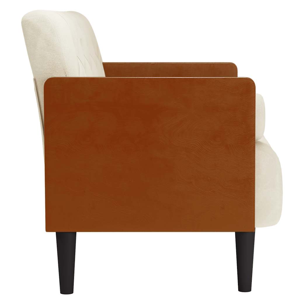 Canapea loveseat cu perne de sustinere crem 110 cm catifea