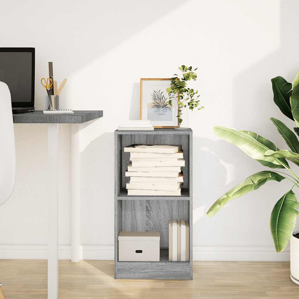 Bibliotecă, gri sonoma, 40x24x76 cm, lemn prelucrat