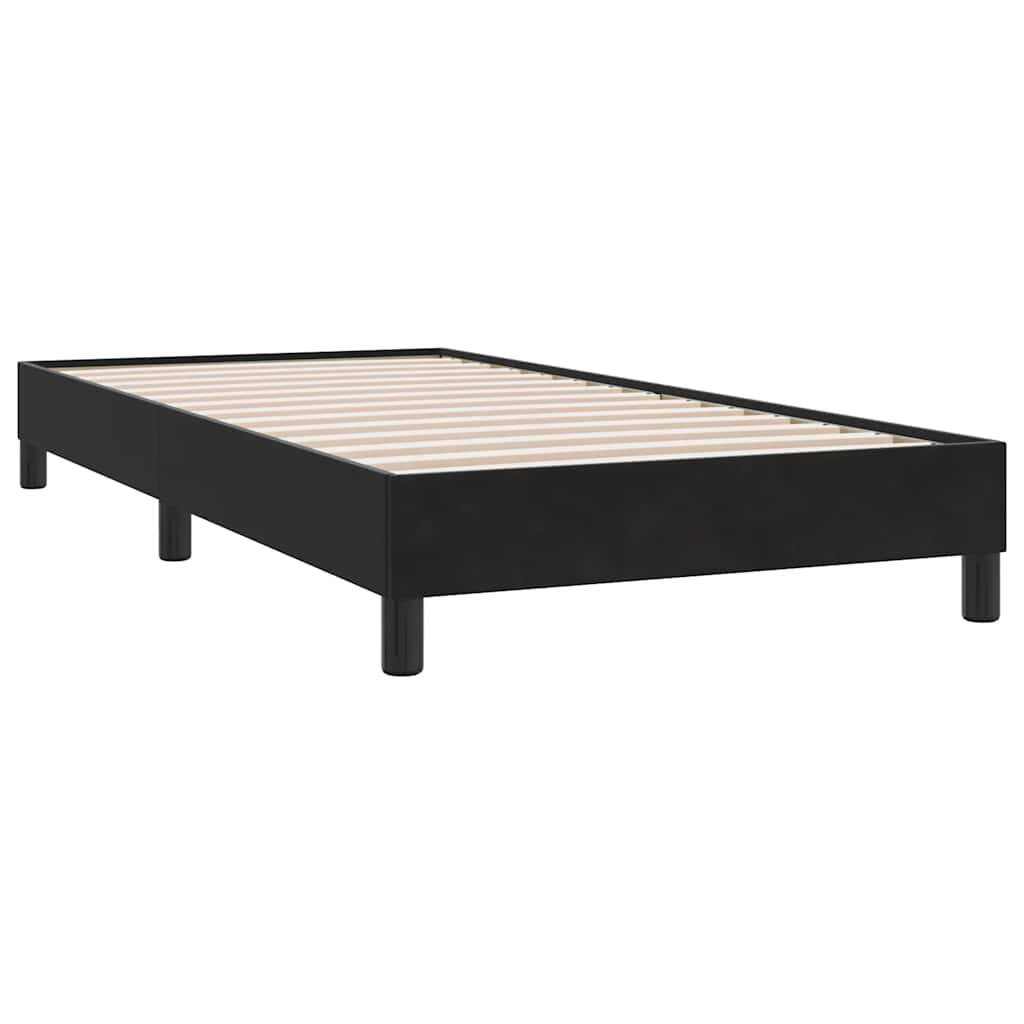 Pat box spring cu saltea, negru, 90x210 cm, catifea