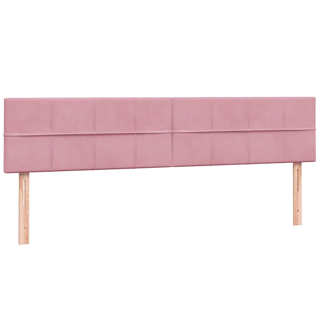 Pat box spring cu saltea, roz, 180x210 cm, catifea