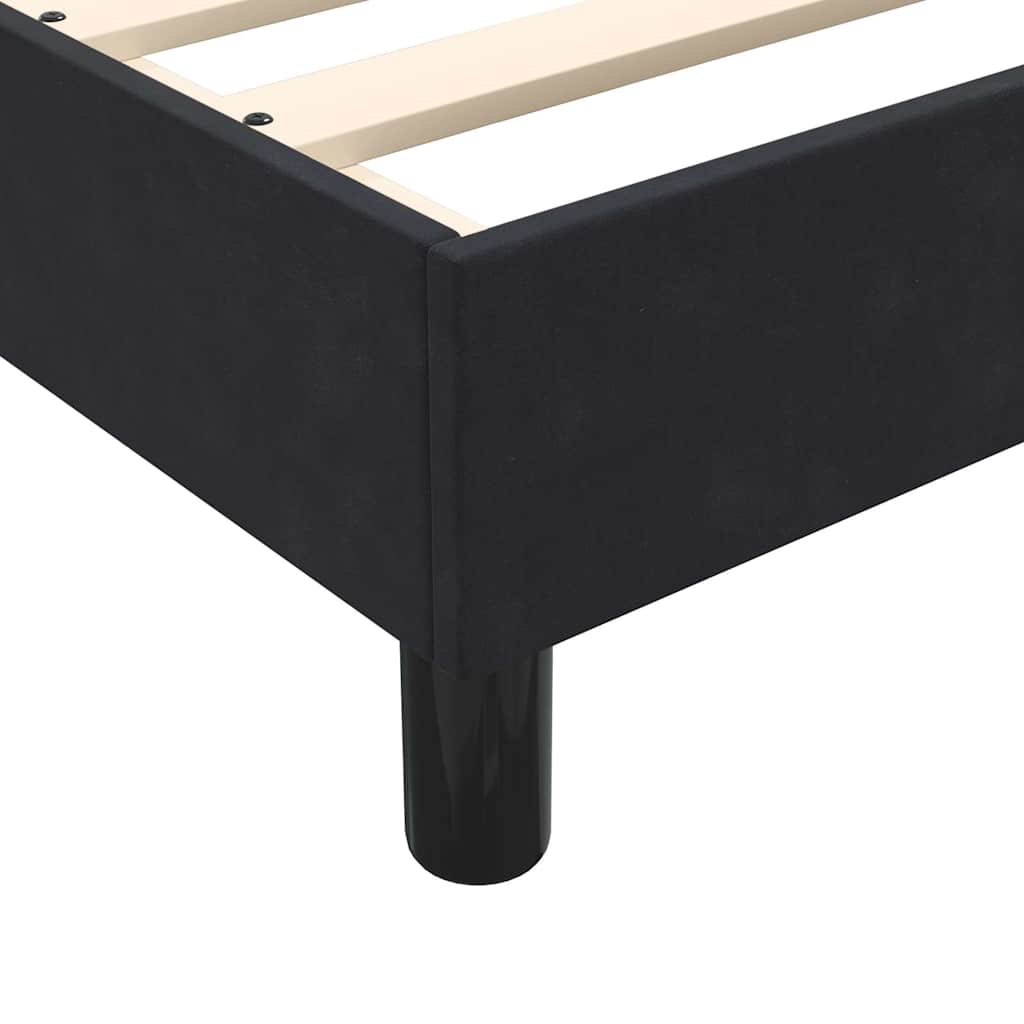 Pat box spring cu saltea, negru, 90x210 cm, catifea