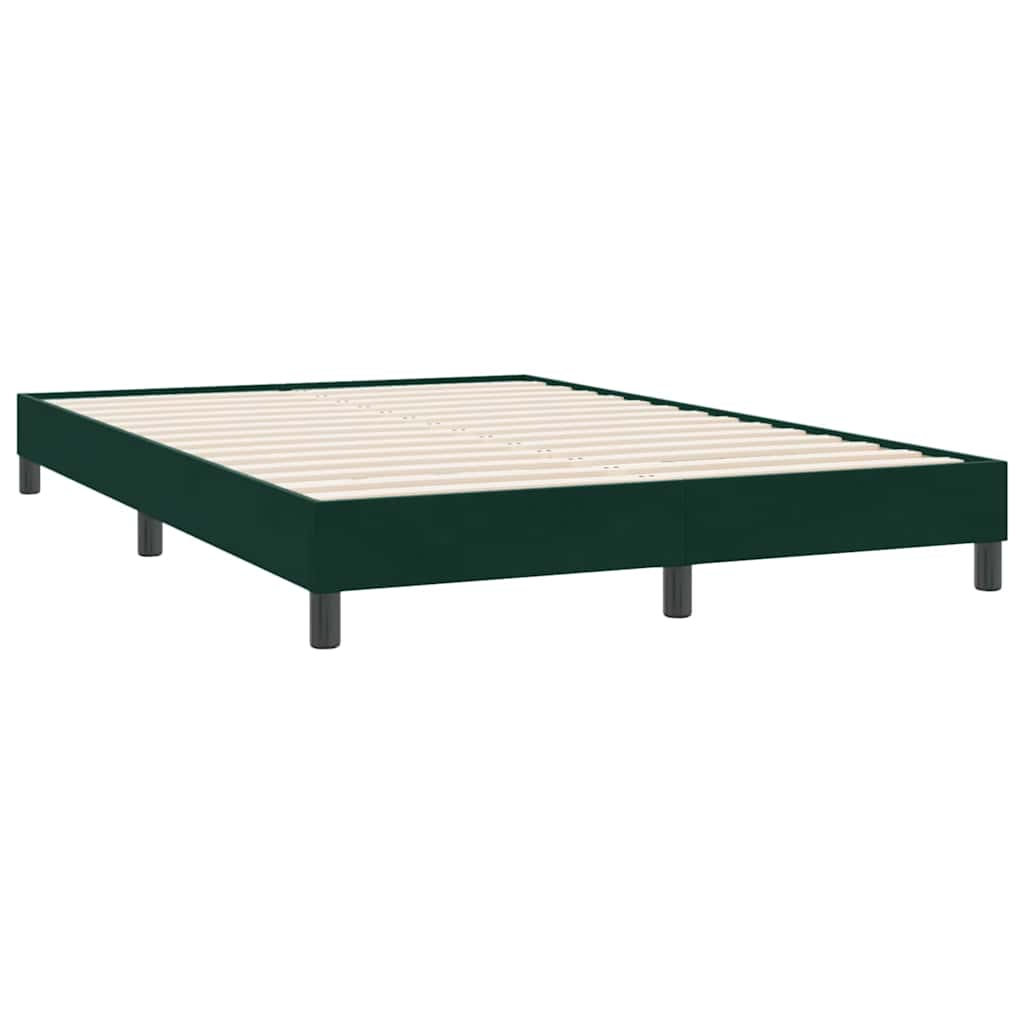 Pat box spring cu saltea, verde închis, 160x220 cm, catifea
