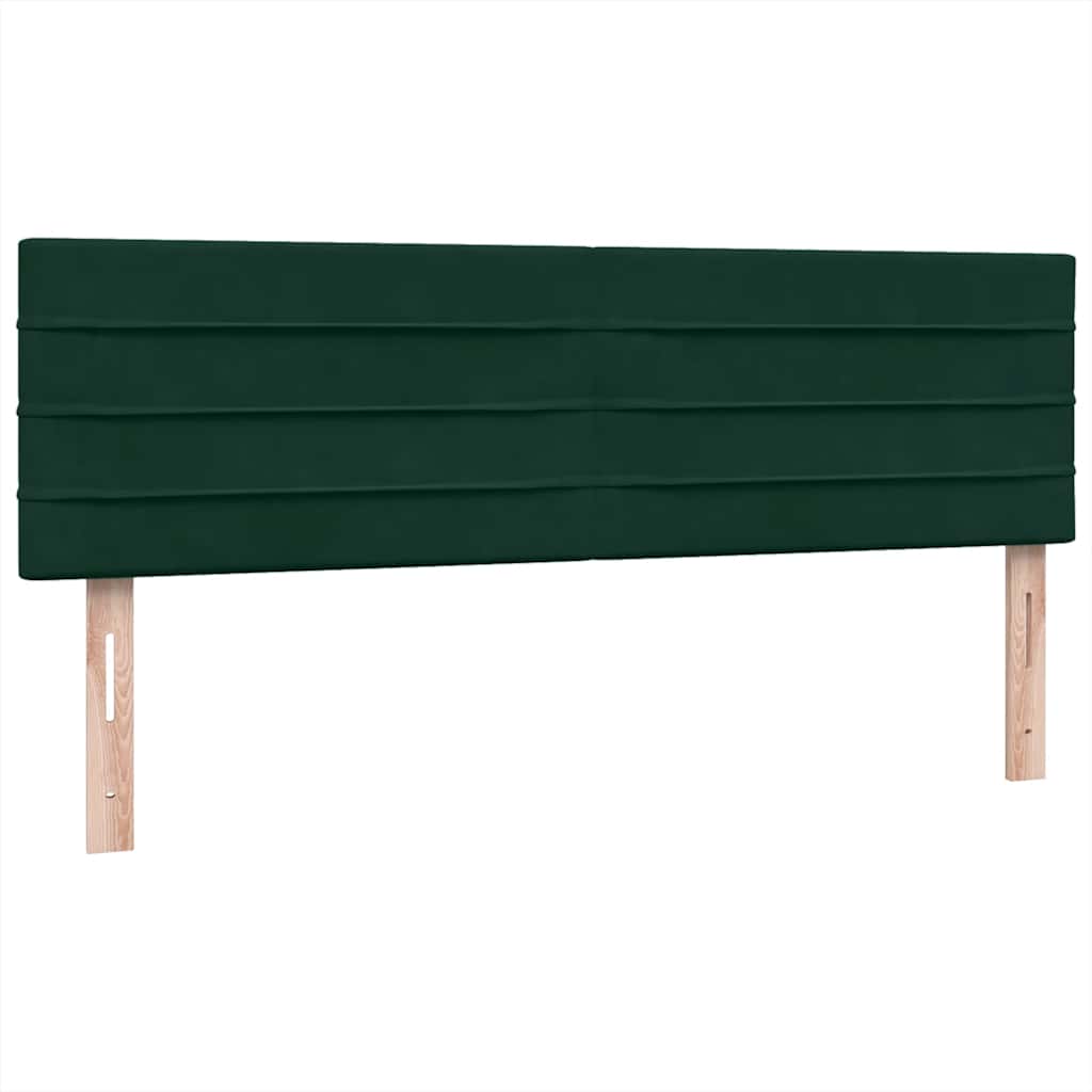 Pat box spring cu saltea, verde închis, 160x220 cm, catifea