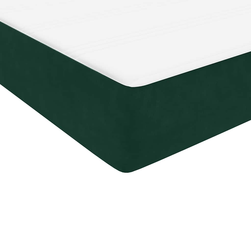 Pat box spring cu saltea, verde închis, 160x220 cm, catifea