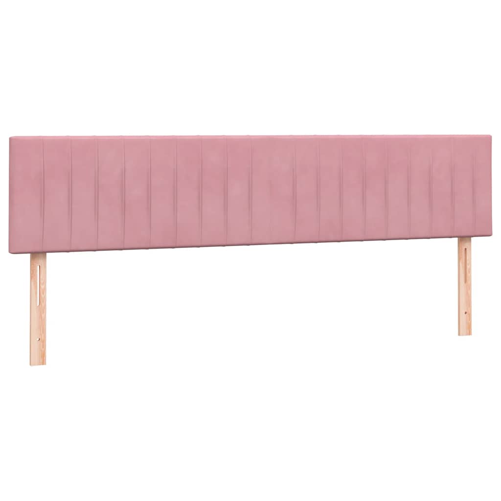 Pat box spring cu saltea, roz, 180x210 cm, catifea