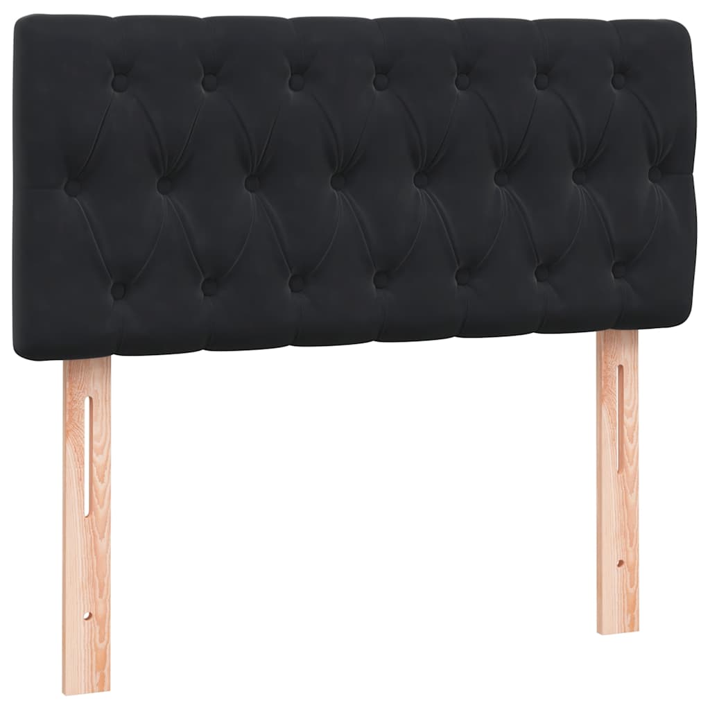 Pat box spring cu saltea, negru, 90x210 cm, catifea