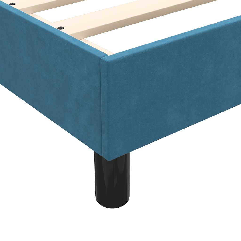 Pat box spring cu saltea, albastru închis, 80x210 cm, catifea