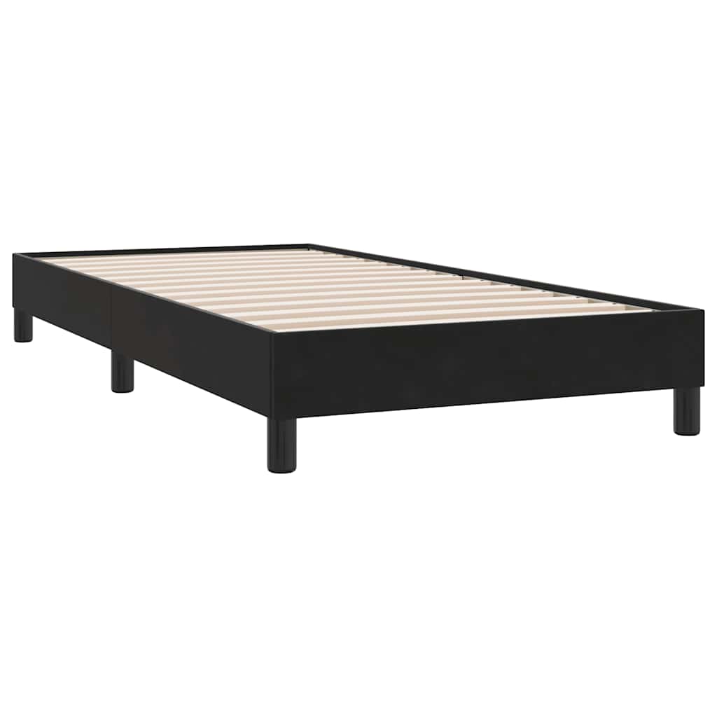 Pat box spring cu saltea, negru, 90x210 cm, catifea