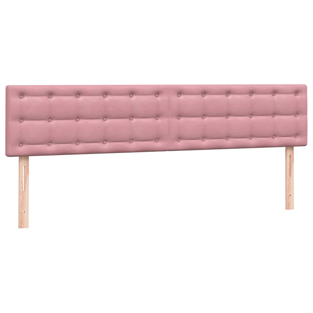 Pat box spring cu saltea, roz, 180x210 cm, catifea