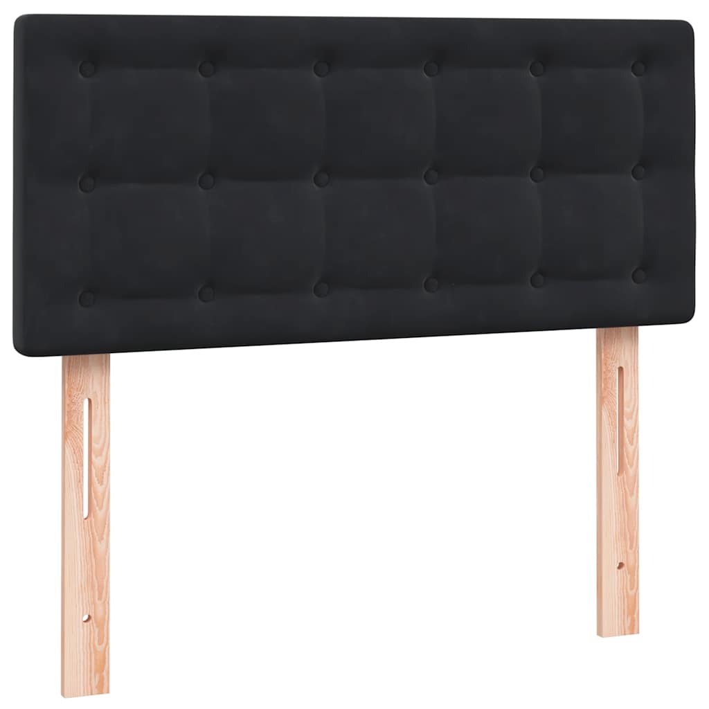 Pat box spring cu saltea, negru, 80x220 cm, catifea