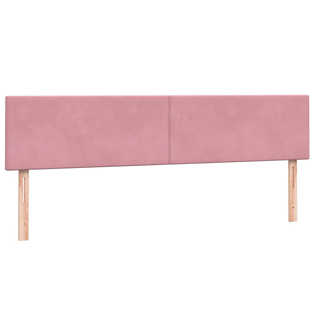 Pat box spring cu saltea, roz, 180x210 cm, catifea