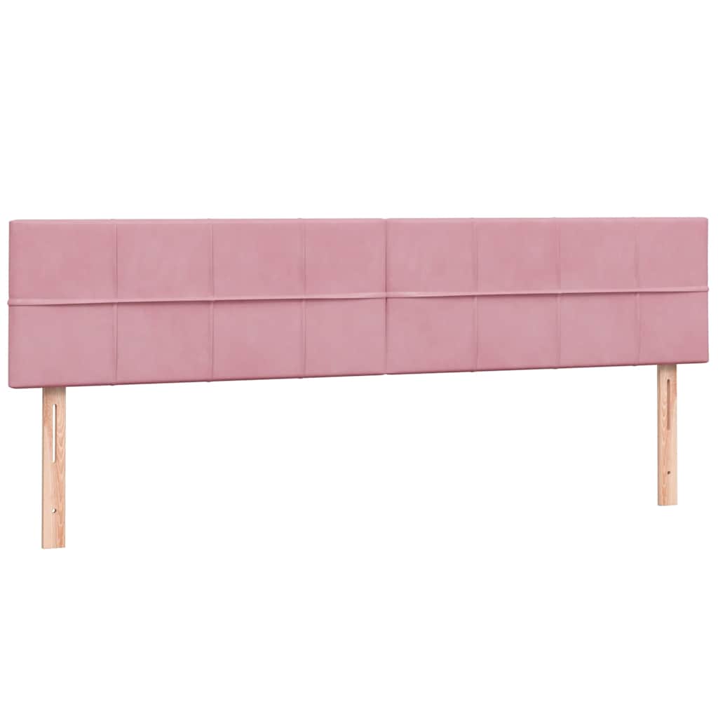 Pat box spring cu saltea, roz, 180x210 cm, catifea