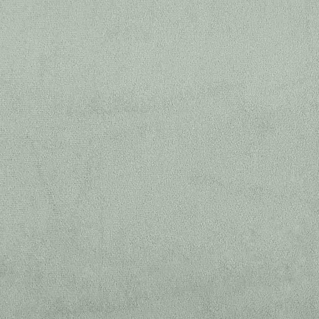 Pat box spring cu saltea, gri deschis, 80x220 cm, catifea