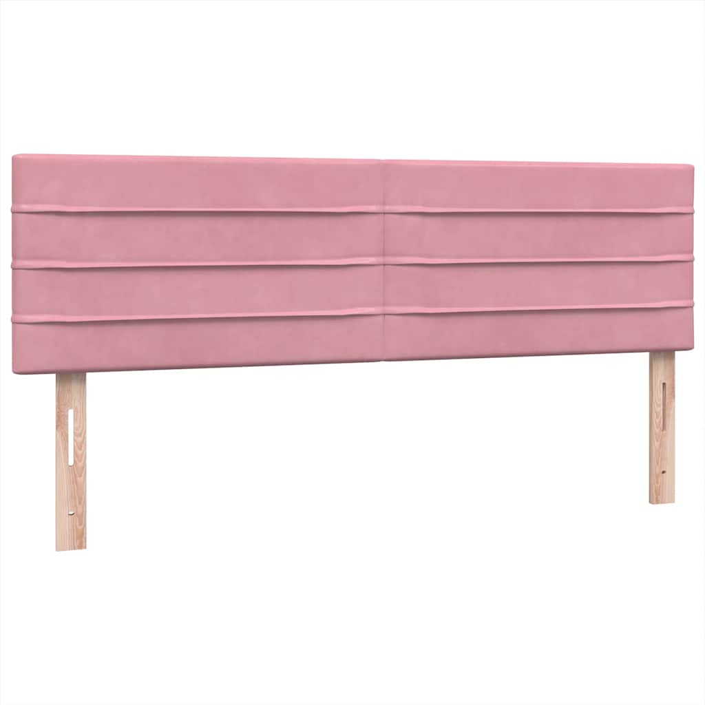 Pat box spring cu saltea, roz, 160x210 cm, catifea