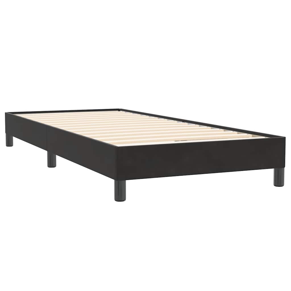 Pat box spring cu saltea, negru, 80x220 cm, catifea