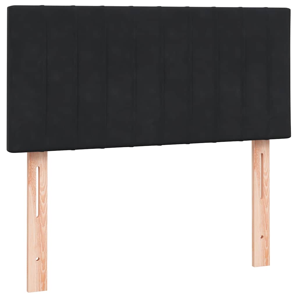 Pat box spring cu saltea, negru, 80x220 cm, catifea