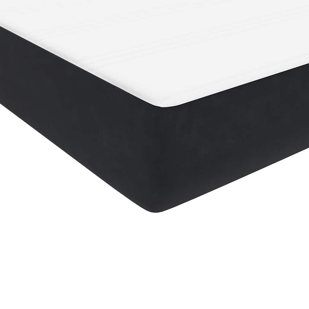 Pat box spring cu saltea, negru, 80x220 cm, catifea