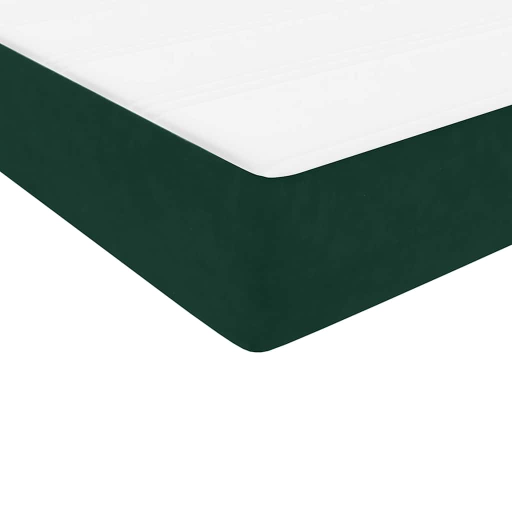 Pat box spring cu saltea, verde închis, 160x220 cm, catifea