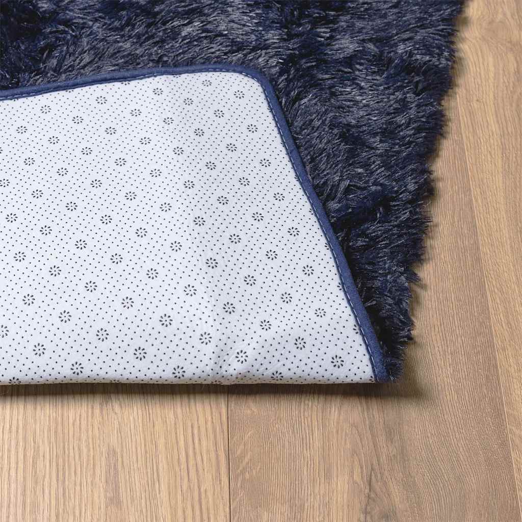 Covor shaggy cu pom înalt, NAVARRA, bleumarin, 130x200 cm