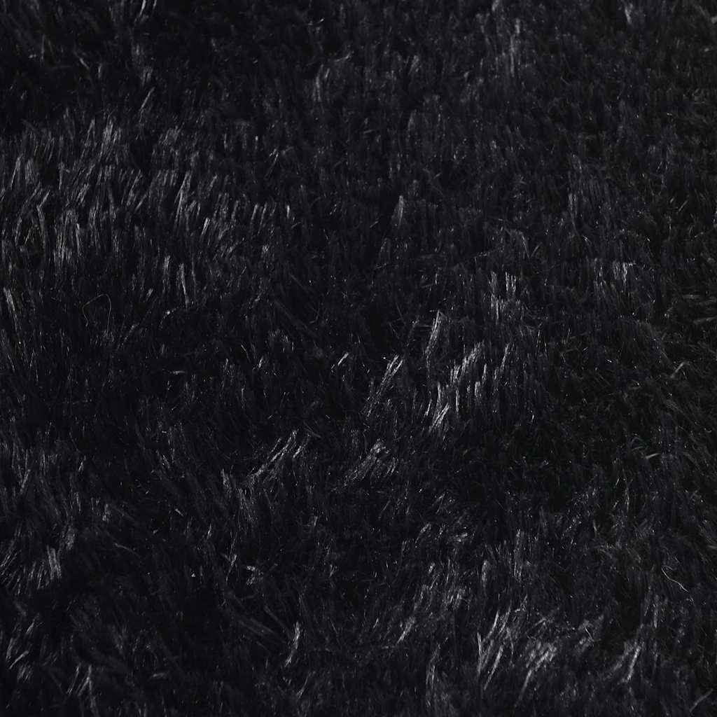 Covor shaggy cu pom înalt, NAVARRA, negru, 240x340cm, poliester