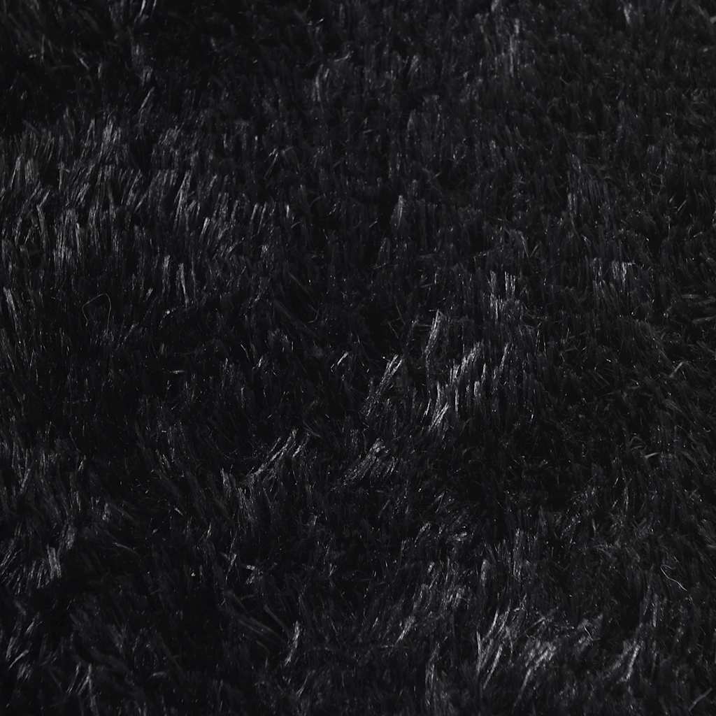 Covor shaggy cu pom înalt, NAVARRA, negru, 240x240cm, poliester