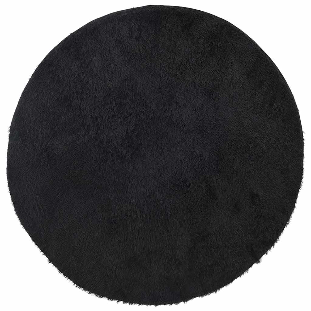 Covor shaggy cu pom înalt, NAVARRA, negru, 240x240cm, poliester