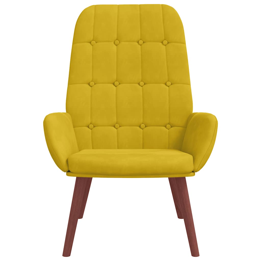 Scaun de relaxare catifea galbena