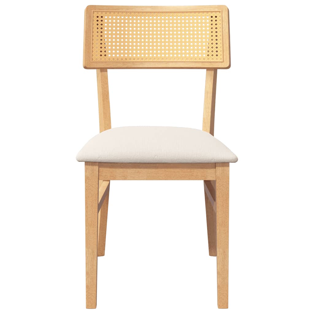 Scaune de sufragerie cu perne 2 buc din cauciuc din lemn masiv