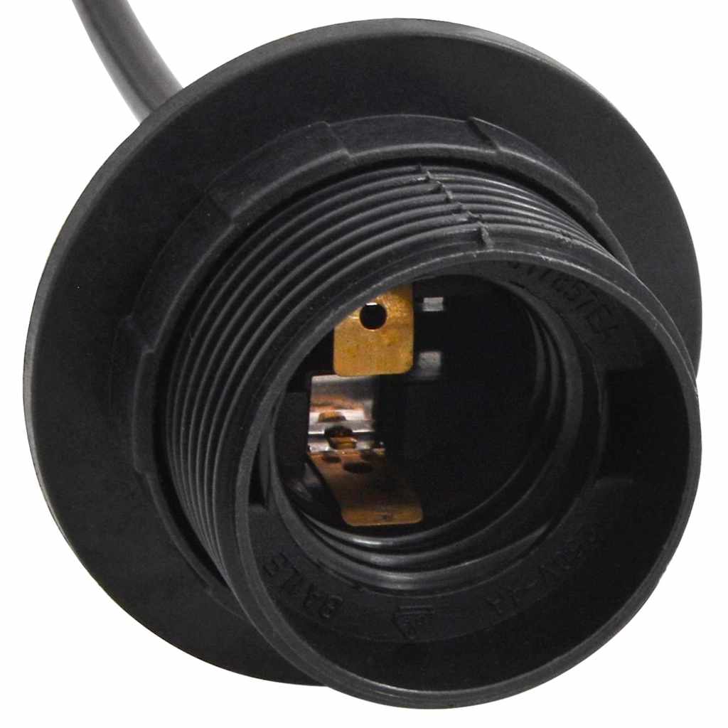 Lampă suspendată cu 6 suporturi E27 metal negru - Vendito