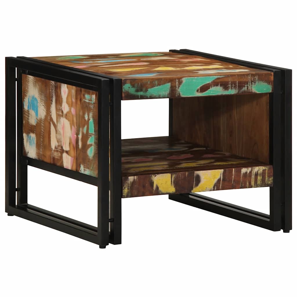 Masuta de cafea multicolora 50x50x38 cm lemn masiv recuperat