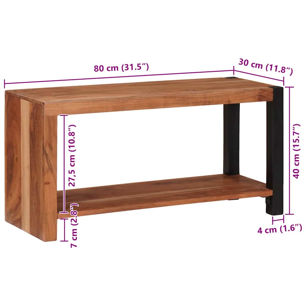 Raft pentru cărți Maro 80 x 30 x 40 cm Lemn masiv de acacia