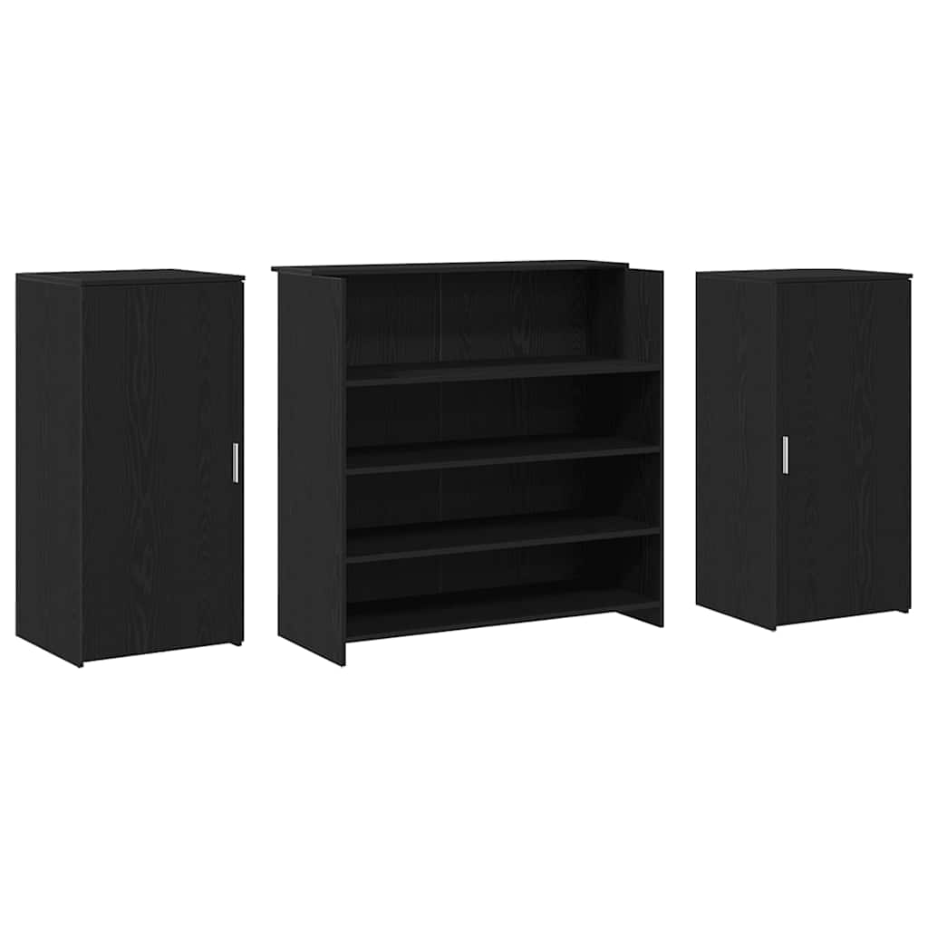 Birou de recepție din stejar negru 200x50x103,5 cm, lemn stratificat