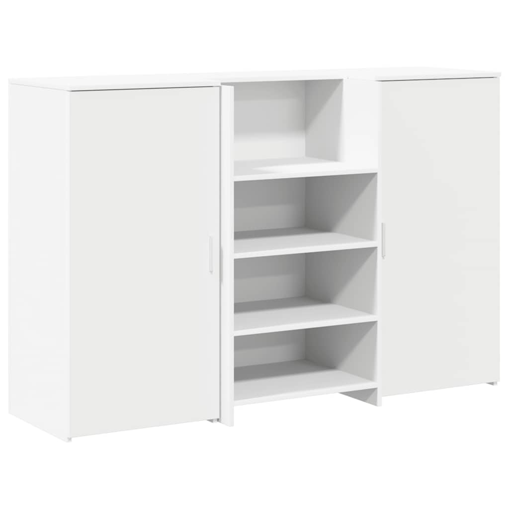 Birou de recepție alb 155x50x103,5 cm din lemn prelucrat