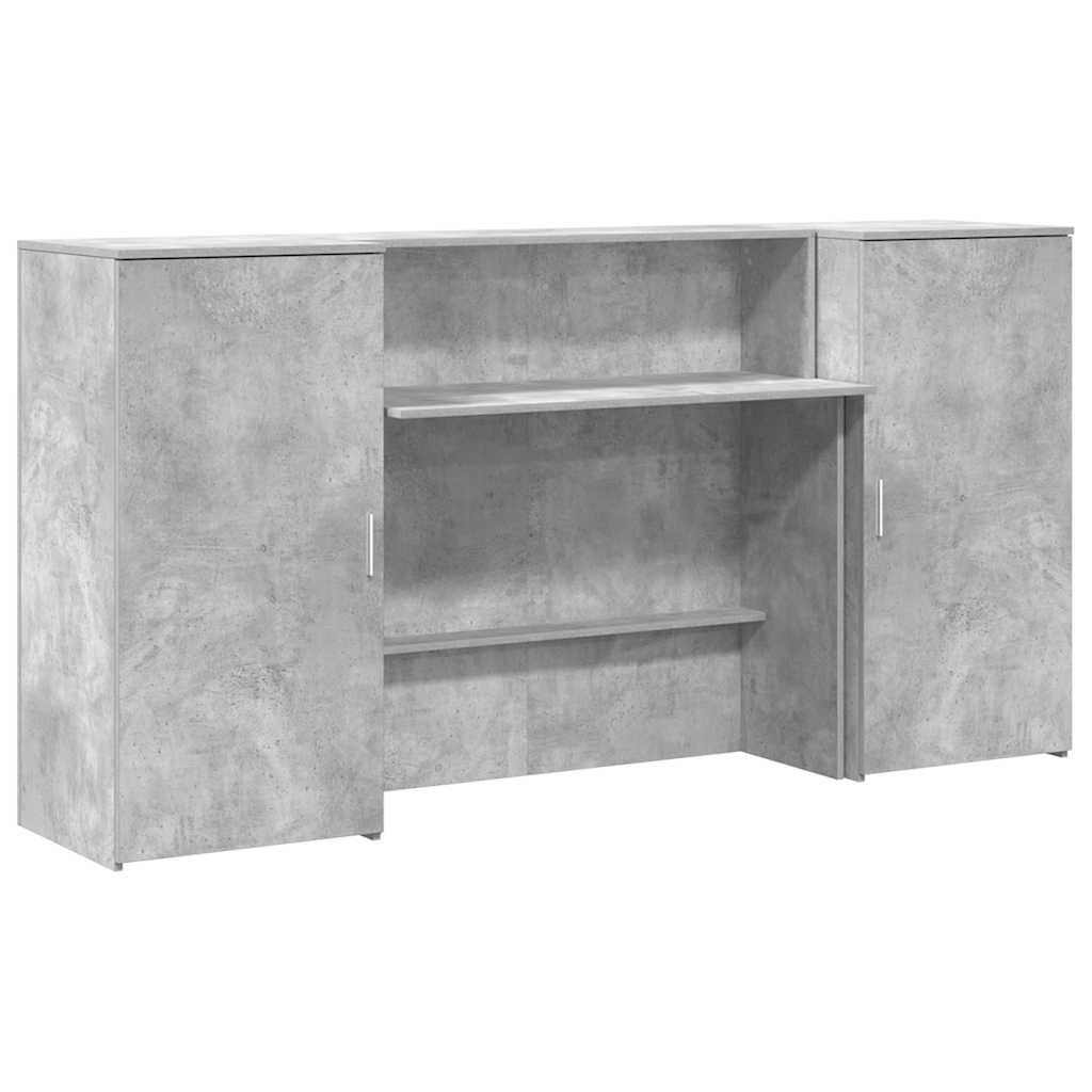 Birou de recepție Gri beton 200x50x103,5 cm Lemn prelucrat