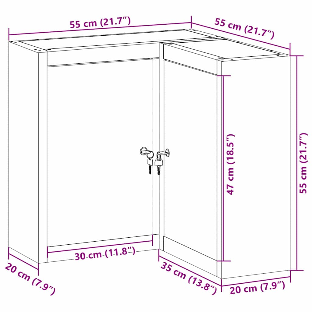 Dulap pentru unelte cu raft Roșu și gri 55 x 55 x 55 cm