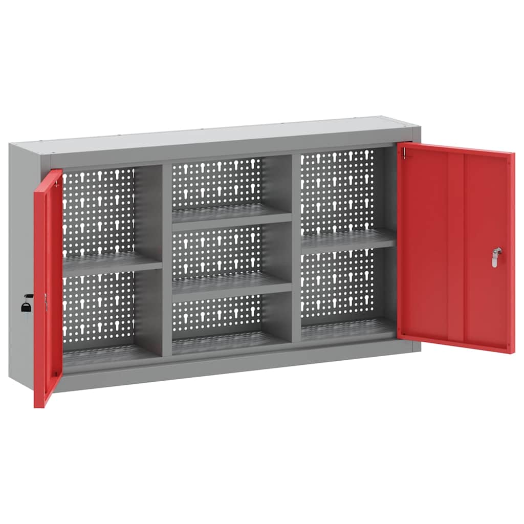 Dulap pentru unelte cu raft Roșu și gri 50 x 20 x 55 cm