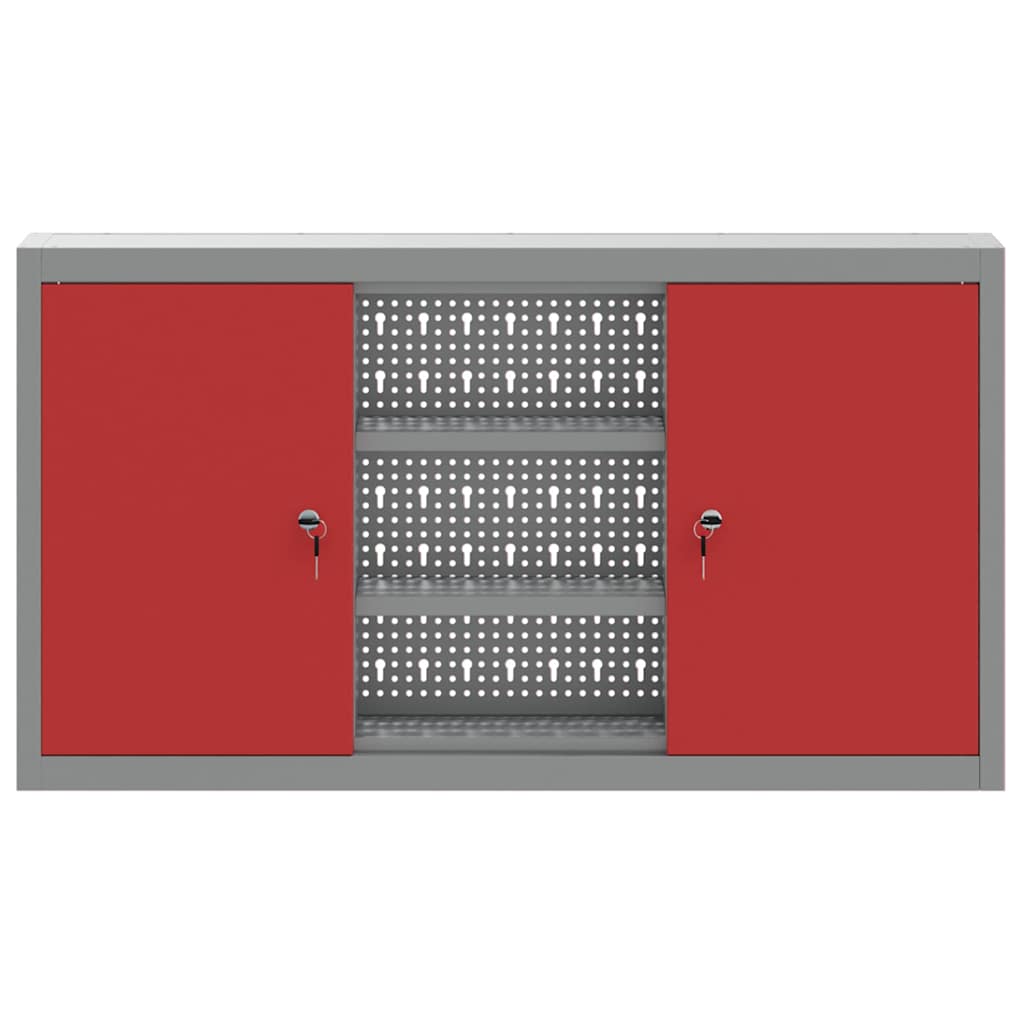 Dulap pentru unelte cu raft Roșu și gri 50 x 20 x 55 cm