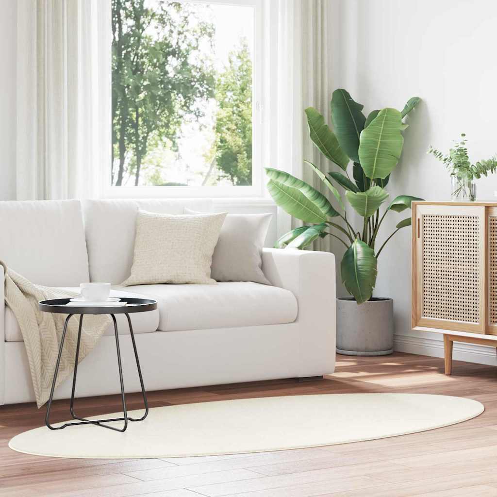 Covoare de zonă Oval HUARTE Crem 100 x 200 cm 100% Polyester