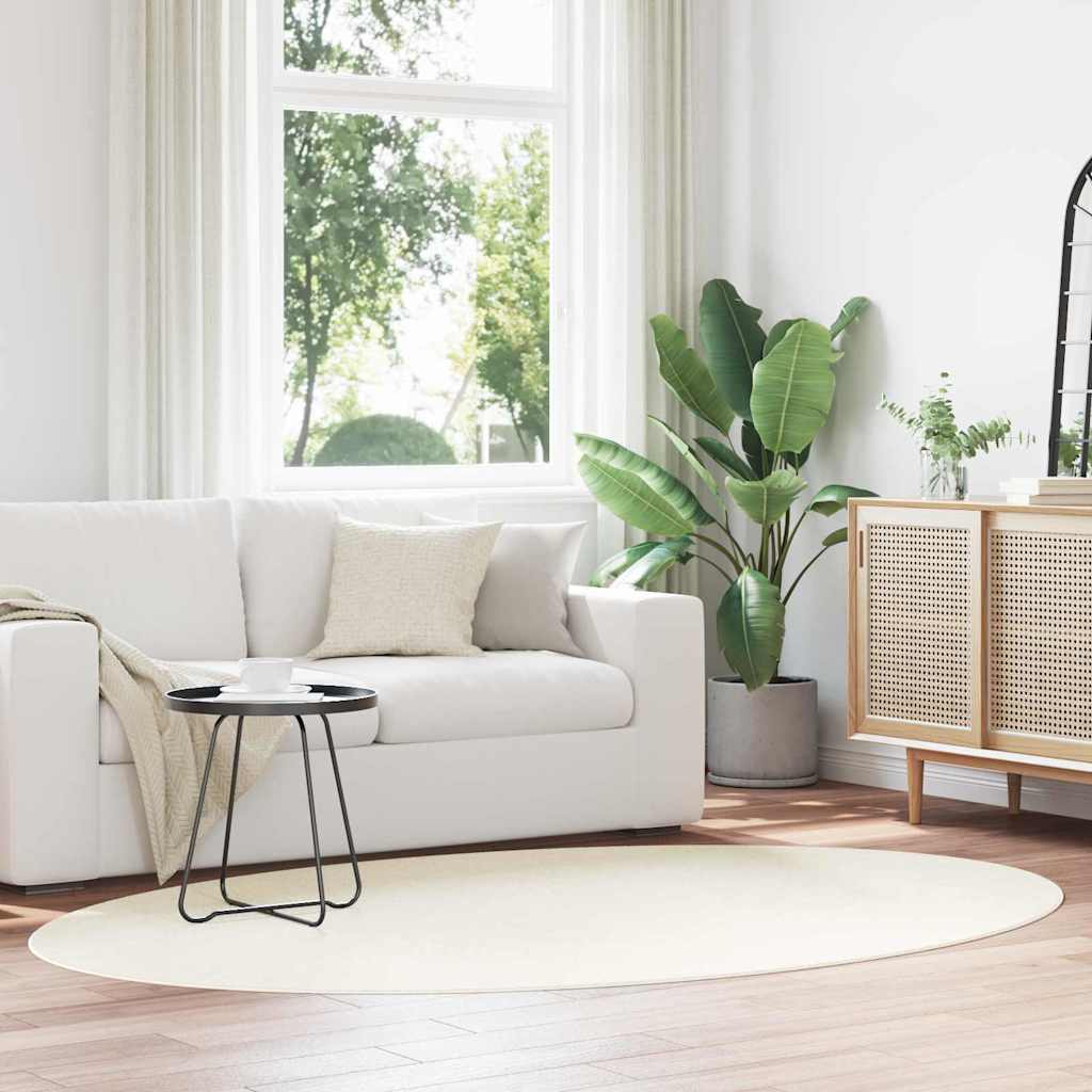 Covoare de zonă Oval HUARTE Crem 160 x 230 cm 100% Polyester