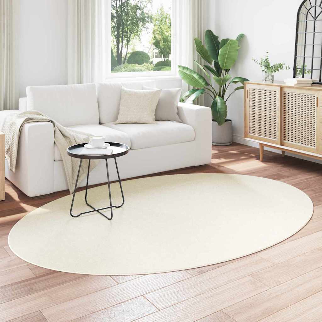 Covoare de zonă Oval HUARTE Crem 160 x 230 cm 100% Polyester