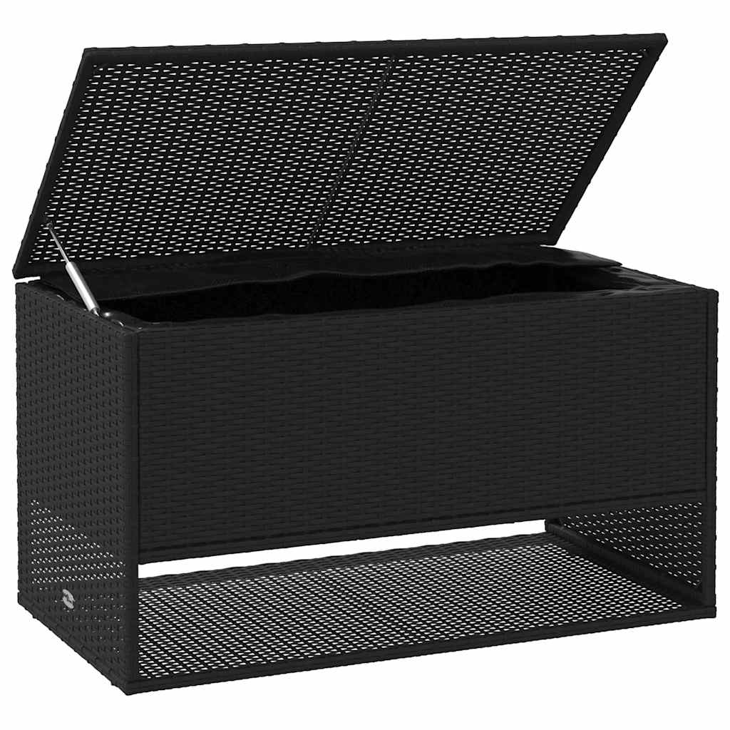 Cutie de perne de exterior Negru 100x55x55,5 cm Poly Rattan