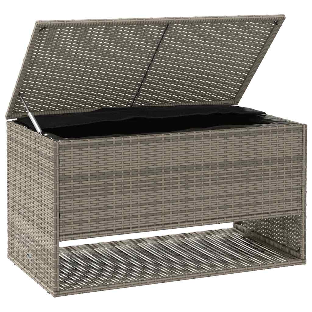 Cutie de perne de exterior gri 100x55x55,5 cm Poly Rattan