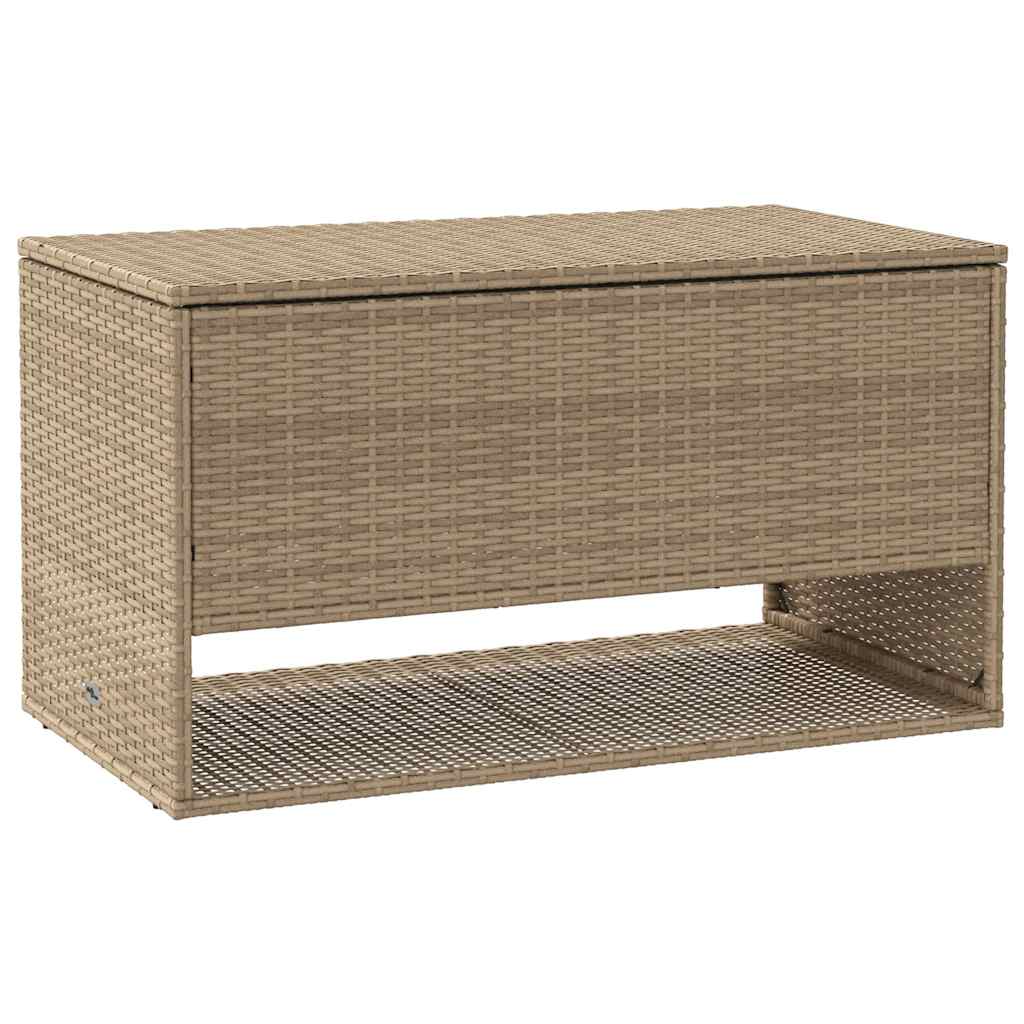 Cutie de perne de exterior Bej 100x55x55,5 cm Poly Rattan
