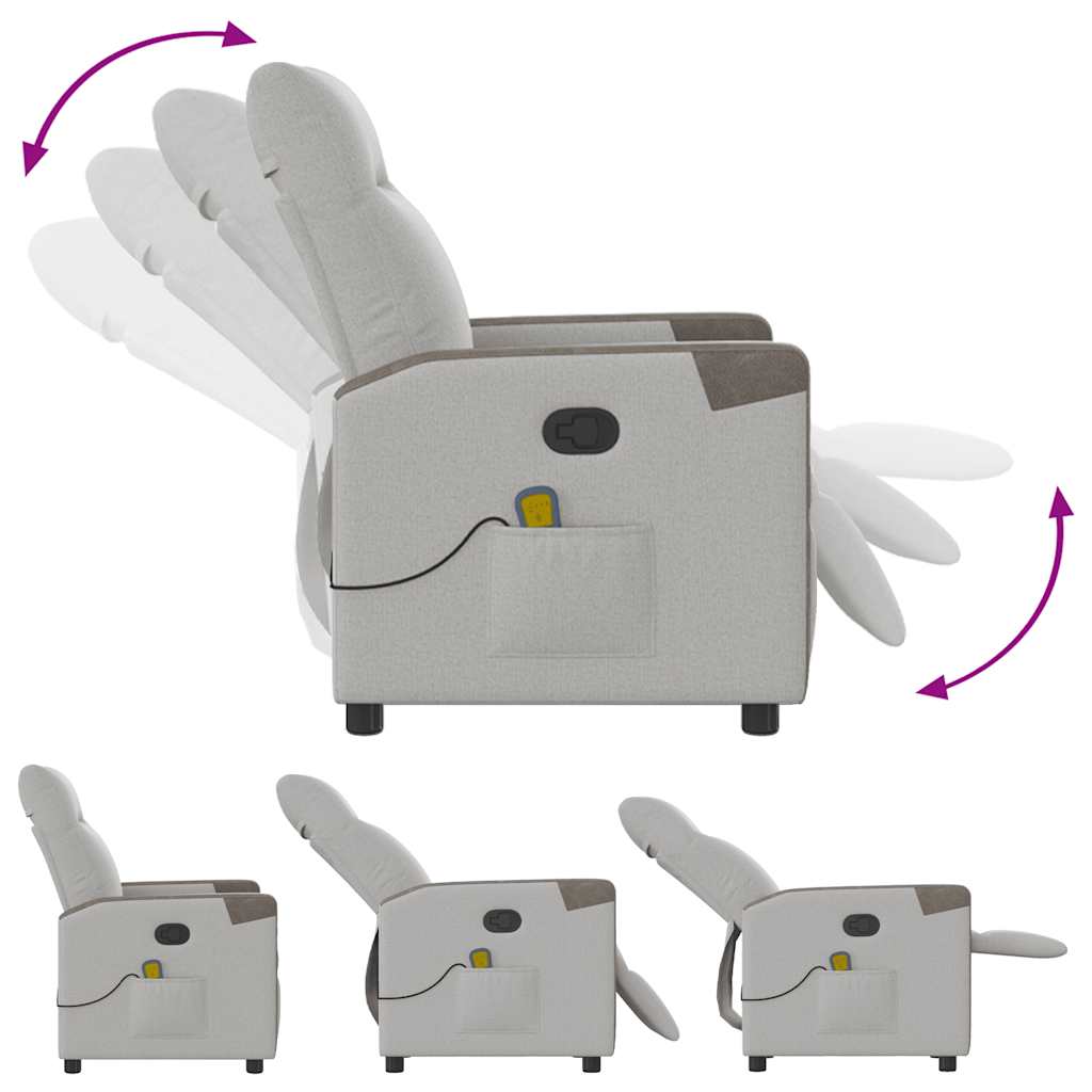 Scaun de masaj cu țesătură gri nor