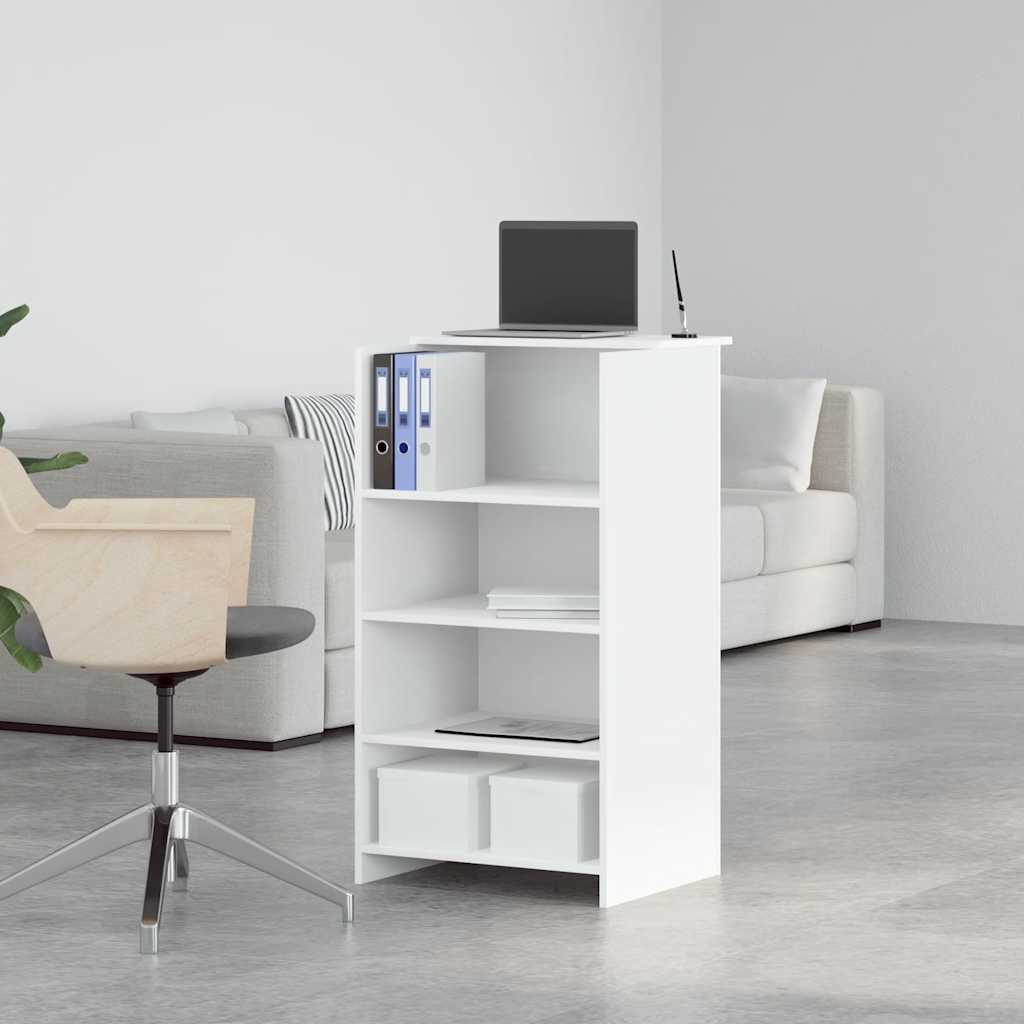 Birou de recepție, alb, 55x50x103,5 cm, lemn stratificat